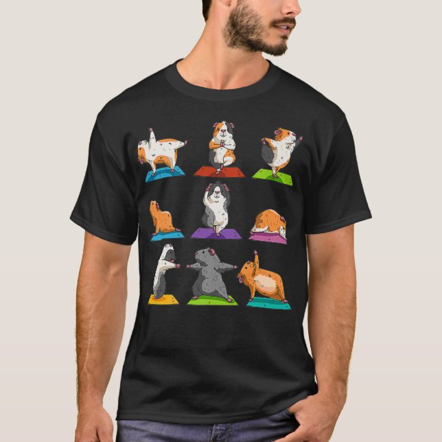 Guinea Pig Yoga Position Workout Geschenk Premium T-Shirt (Vorderseite)