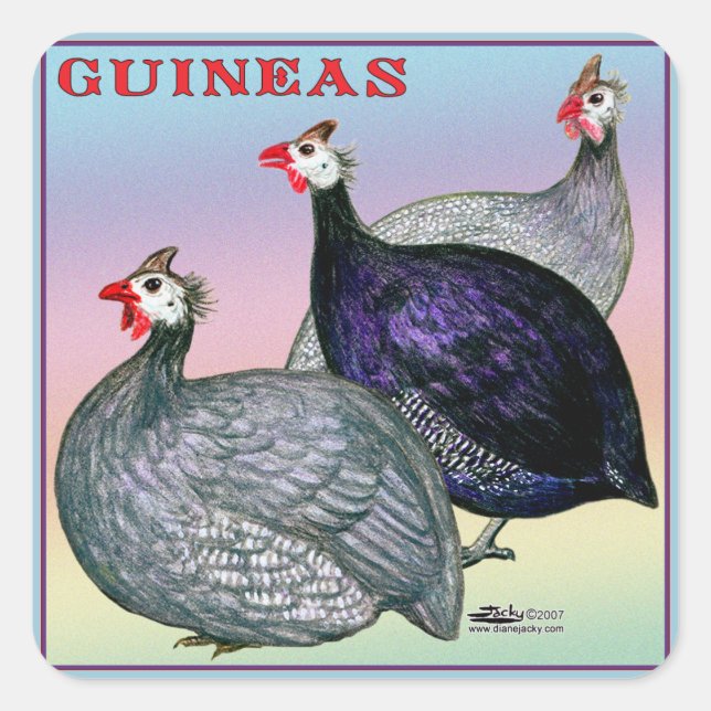 Guinea Quadratischer Aufkleber (Vorderseite)