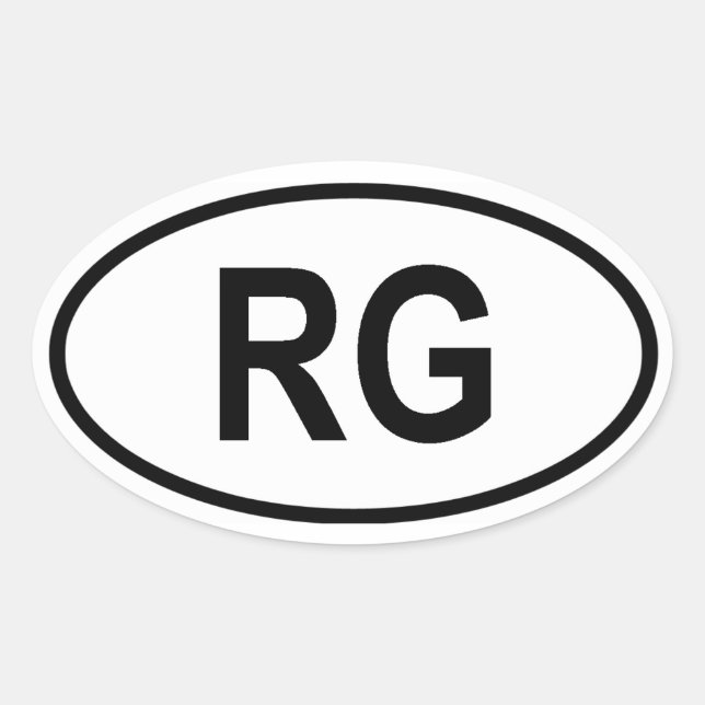 Guinea "RG" Ovaler Aufkleber (Vorderseite)