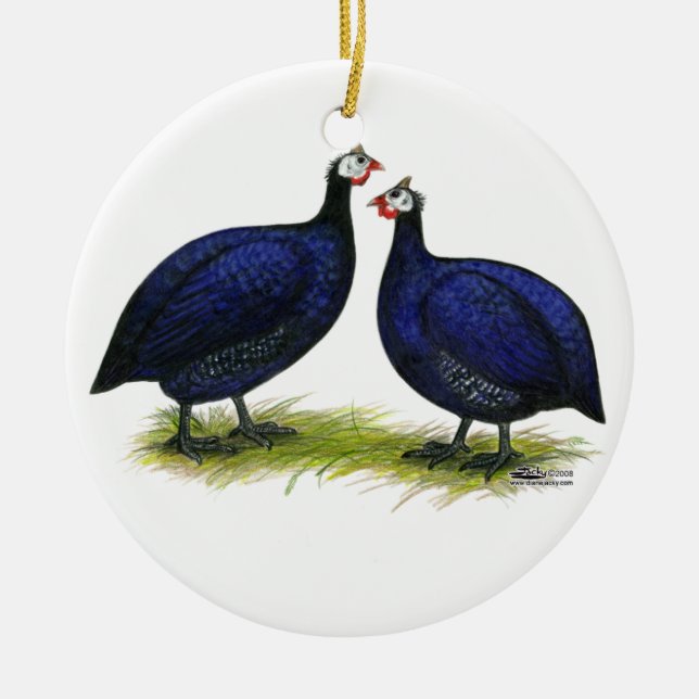 Guinea Royal Lila Pair Keramikornament (Vorne)
