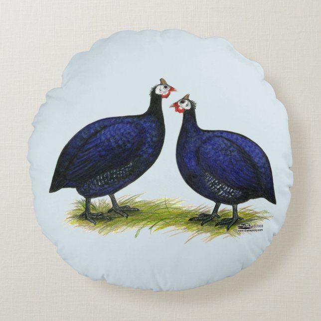 Guinea Royal Lila Pair Rundes Kissen (Vorderseite)