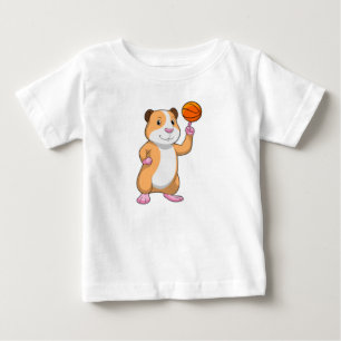 Guinea Schwein als Basketballspieler mit Basketbal Baby T-shirt