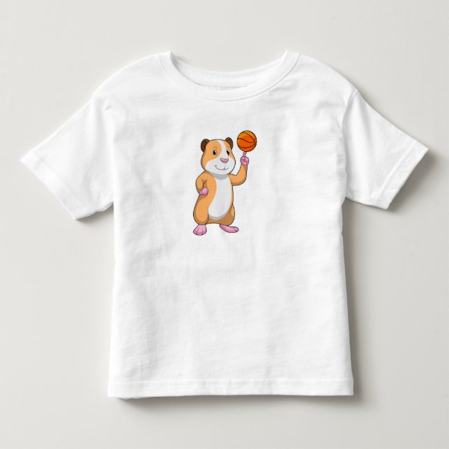 Guinea Schwein als Basketballspieler mit Basketbal Kleinkind T-shirt (Vorderseite)