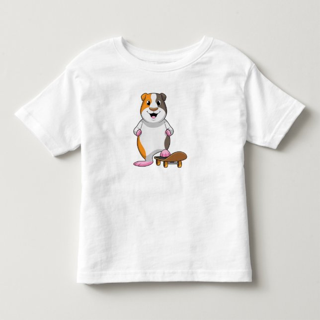 Guinea Schwein als Skater mit Skateboard Kleinkind T-shirt (Vorderseite)
