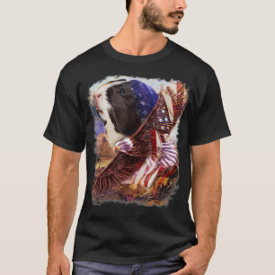 Guinea Schwein American Flag 4. Juli Unabhängigke T-Shirt