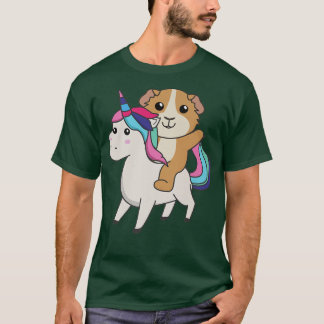 Guinea Schwein auf Einhorn Regenbogen Niedliche Gu T-Shirt