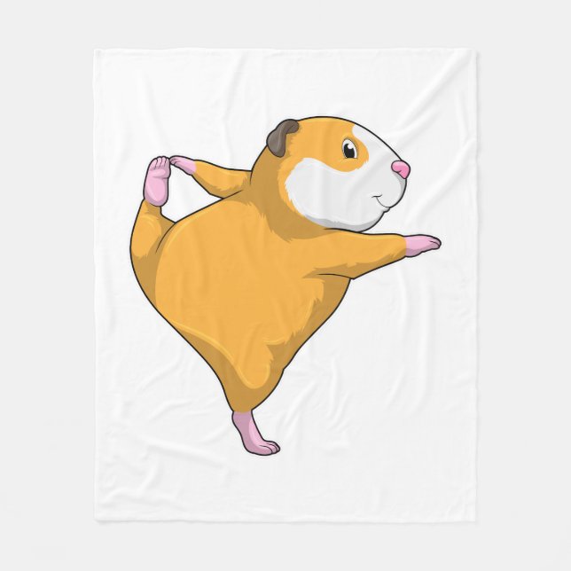 Guinea Schwein bei Yoga Fleecedecke (Vorderseite)