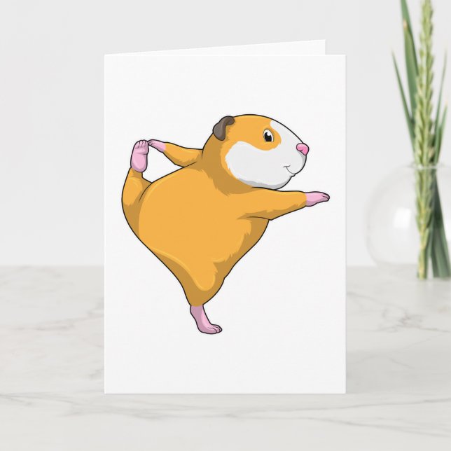 Guinea Schwein bei Yoga Karte (Vorderseite)