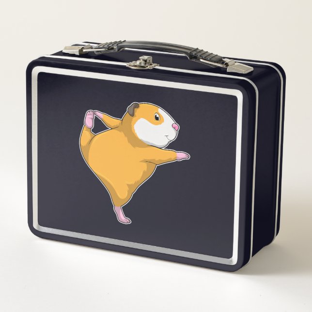 Guinea Schwein bei Yoga Metall Brotdose (Vorderseite)