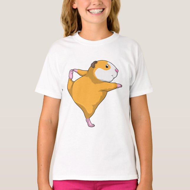 Guinea Schwein bei Yoga T-Shirt (Vorderseite)