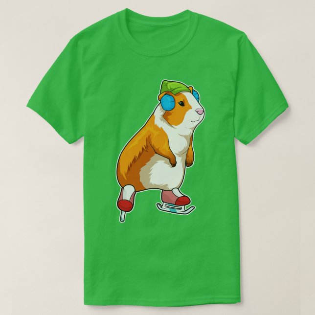 Guinea Schwein Ice Skaten Ice Skate T-Shirt (Design vorne)