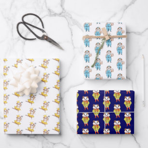 Guinea Schwein verrückte Guinea Schweine Mädchen Geschenkpapier Set