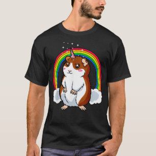Guinea Schwein Weißes Einhorn Mystisches Horn Rode T-Shirt