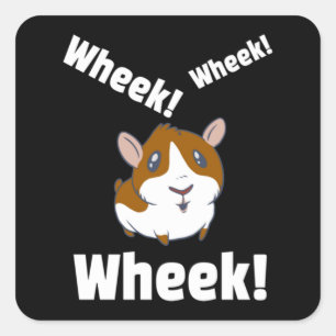 Guinea Schwein Wheek! Ach! Quadratischer Aufkleber