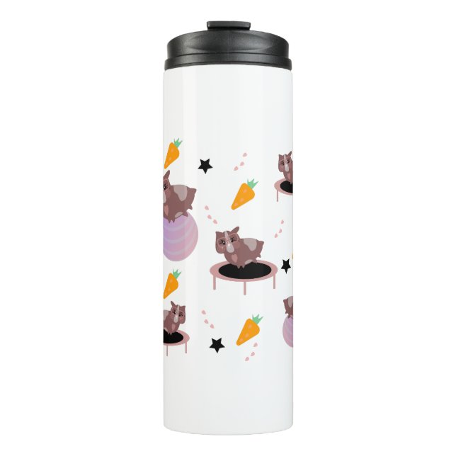 Guinea Schweine Fitness Funny Design Thermosbecher (Vorderseite)