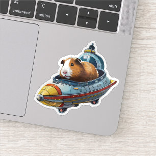 Guinea Schweine im Weltraum! Stilvolles Retro-Raum Aufkleber