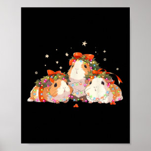 Guinea Schweine in der Guinea Weihnachtslicht vers Poster