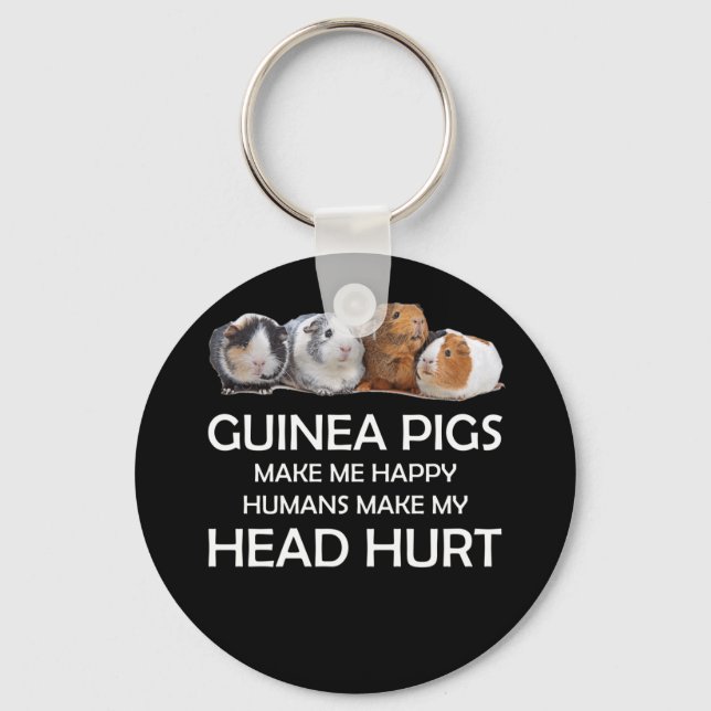 Guinea Schweine machen mich glücklich, Menschen tu Schlüsselanhänger (Vorderseite)