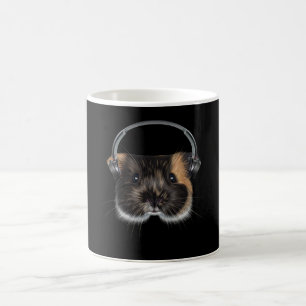 Guinea Schweine mit Kopfhörern Kaffeetasse
