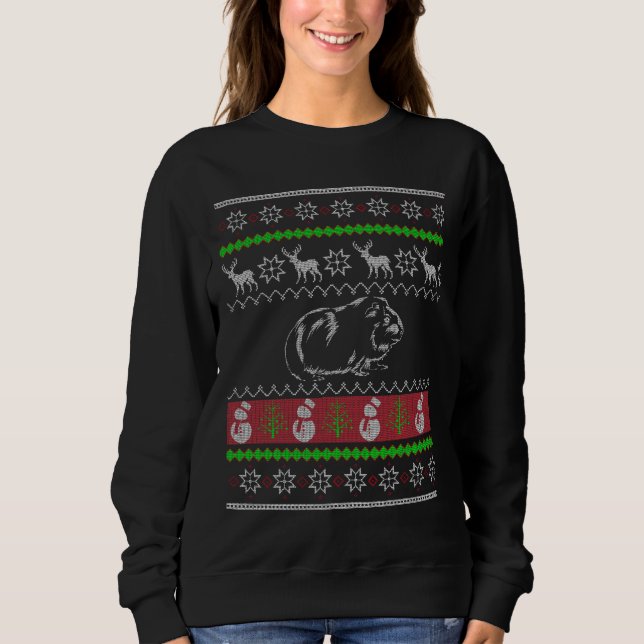 Guinea Schweine Ulgy Weihnachten Sweatshirt (Vorderseite)