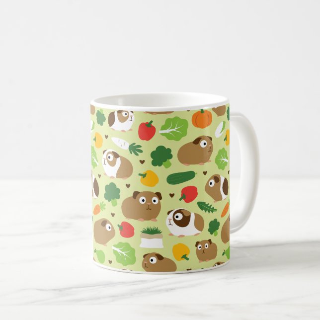 Guinea Schweine und ihre Leckereien Kaffeetasse (VorderseiteRechts)