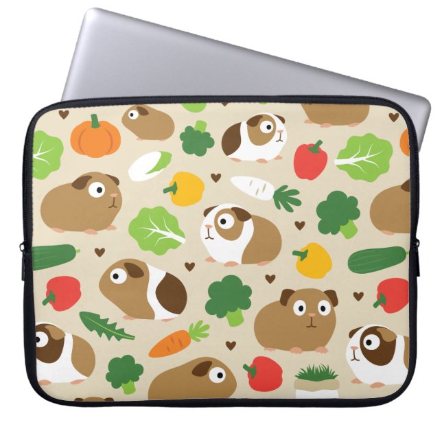 Guinea Schweine und ihre Leckereien Laptopschutzhülle (Vorderseite)