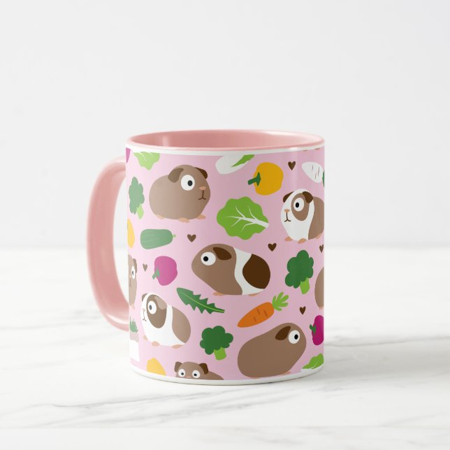 Guinea Schweine und ihre Leckereien Tasse (Vorderseite Links)