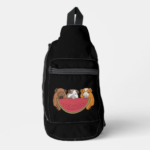 Guinea Schweine und Wassermelone Illustration Crossbody Bag
