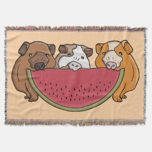 Guinea Schweine und Wassermelone Illustration Decke