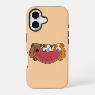 Guinea Schweine und Wassermelone Illustration iPhone 16 Hülle