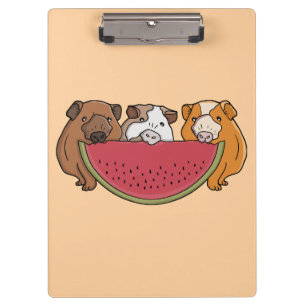 Guinea Schweine und Wassermelone Illustration Klemmbrett