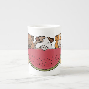 Guinea Schweine und Wassermelone Illustration Prozellantasse