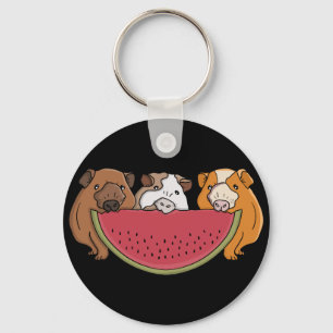 Guinea Schweine und Wassermelone Illustration Schlüsselanhänger