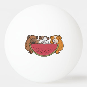 Guinea Schweine und Wassermelone Illustration Tischtennisball