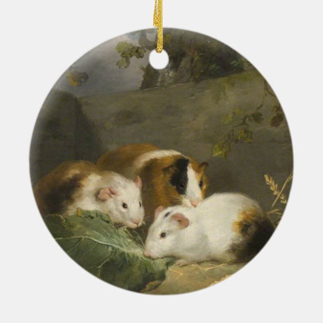 Guinea Schweine (von George Morland) Keramik Ornament (Hinten)