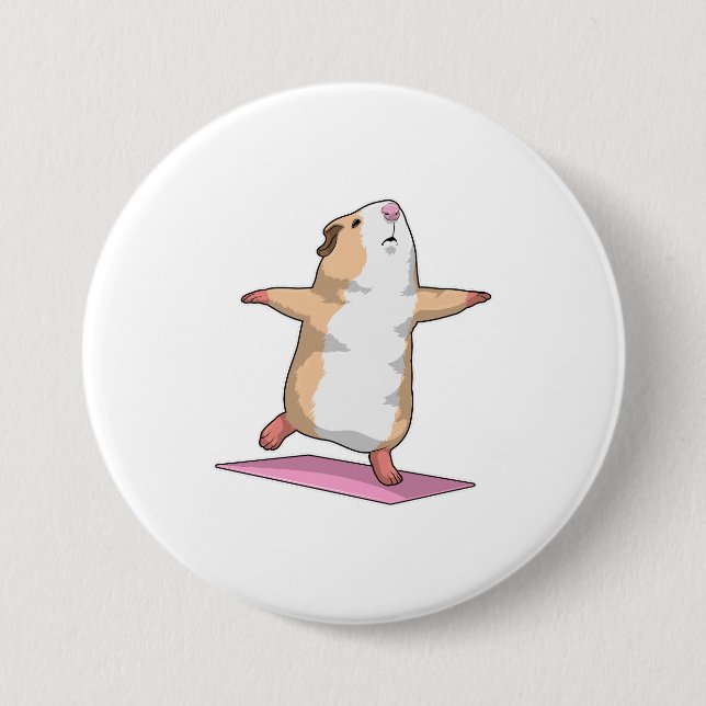 Guinea Schweine Yoga Medizin Fitness Button (Vorderseite)