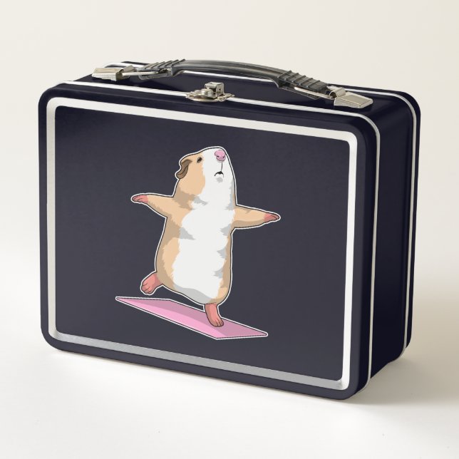 Guinea Schweine Yoga Medizin Fitness Metall Brotdose (Vorderseite)