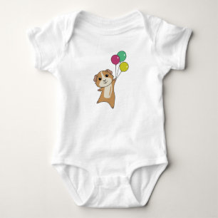 Guinea Schweinefieber mit Balloons Niedliche Tiere Baby Strampler