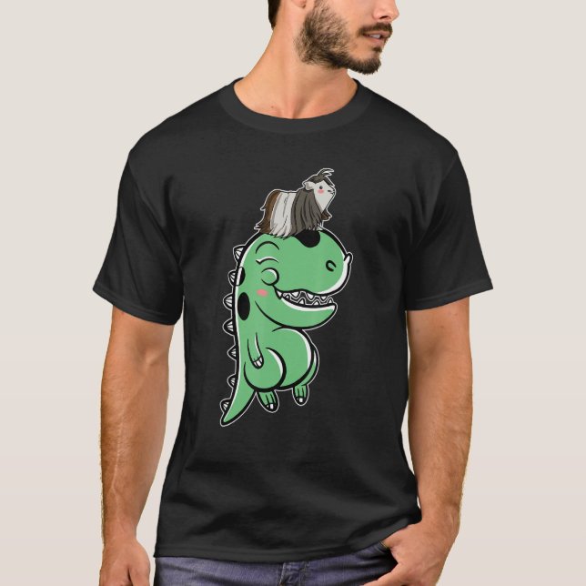 Guinea Schweinefleisch auf Dinosaurier Guinea Schw T-Shirt (Vorderseite)