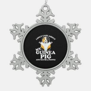 Guinea Schweinefleisch kümmert mich um meine Guine Schneeflocken Zinn-Ornament