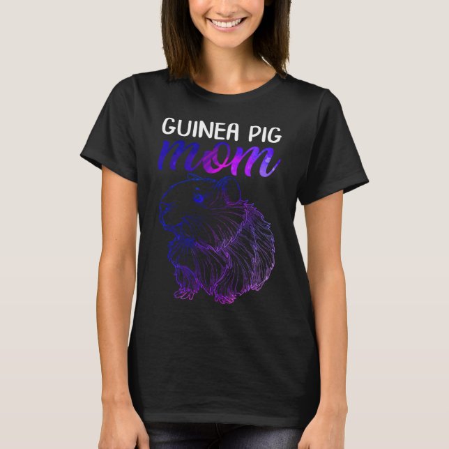 Guinea Schweinefleisch Mama Niedlich Furnier Karto T-Shirt (Vorderseite)