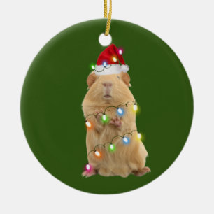 Guinea Schweinefleisch mit Lächeln Weihnachten Keramik Ornament