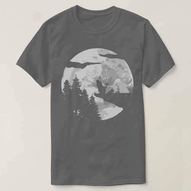 Guinea Schweinefleisch Silhouette bei Nacht mit Mo T-Shirt (Design vorne)