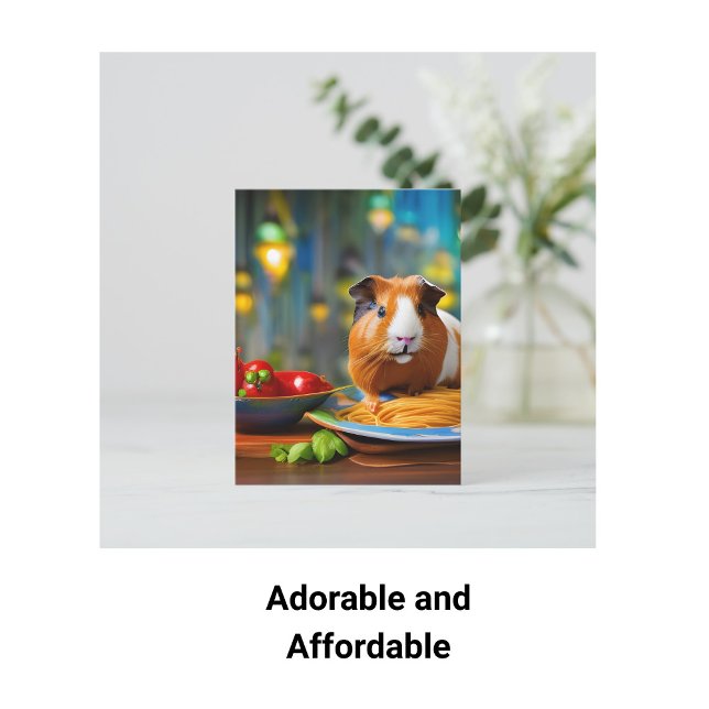 Guinea Schweinefleisch Spaghetti Postkarte (Von Creator hochgeladen)