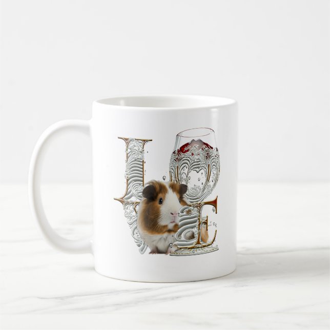 Guinea Schweinegrill LIEBE Wort Kaffeetasse (Links)