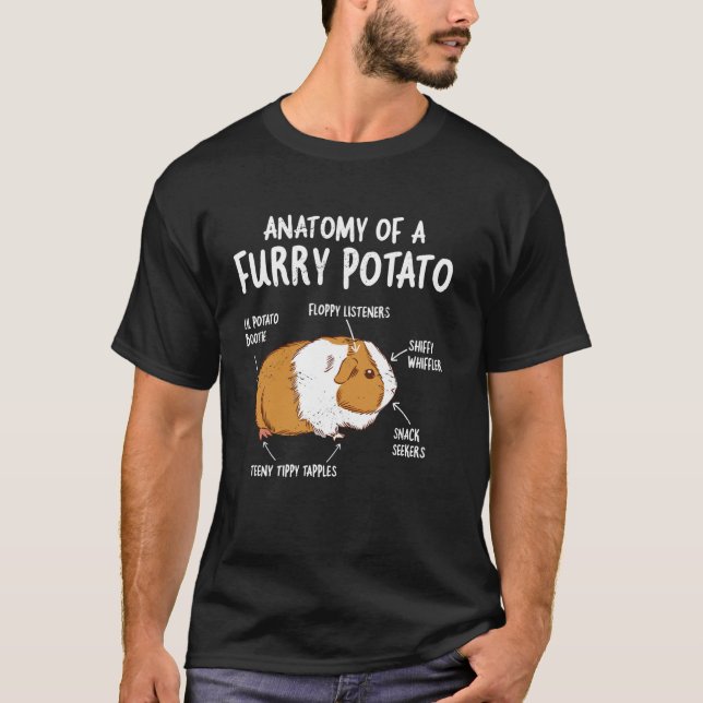 Guinea Schweinekanatomie von Furry Potato Funny Ca T-Shirt (Vorderseite)