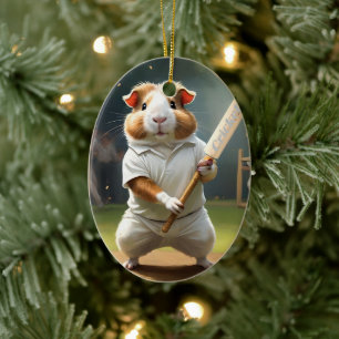 Guinea Schweinekricketer: in Weiß gekleidet Keramik Ornament