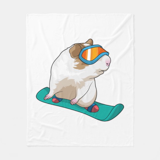 Guinea Snowboarder Snowboard Fleecedecke (Vorderseite)