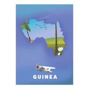 Guinea Südafrika Ski Poster Druck.