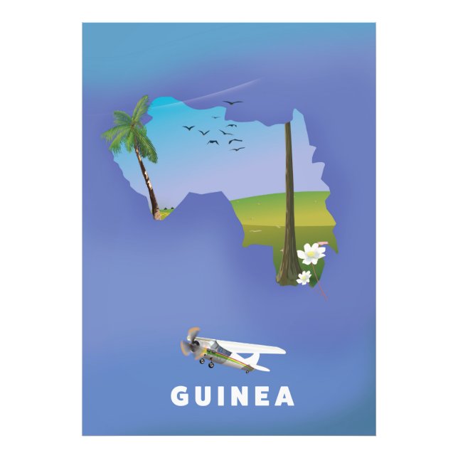 Guinea Südafrika Skiposter drucken. Fotodruck (Vorne)